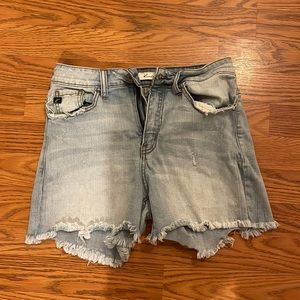 Light Blue Flarred Shorts
